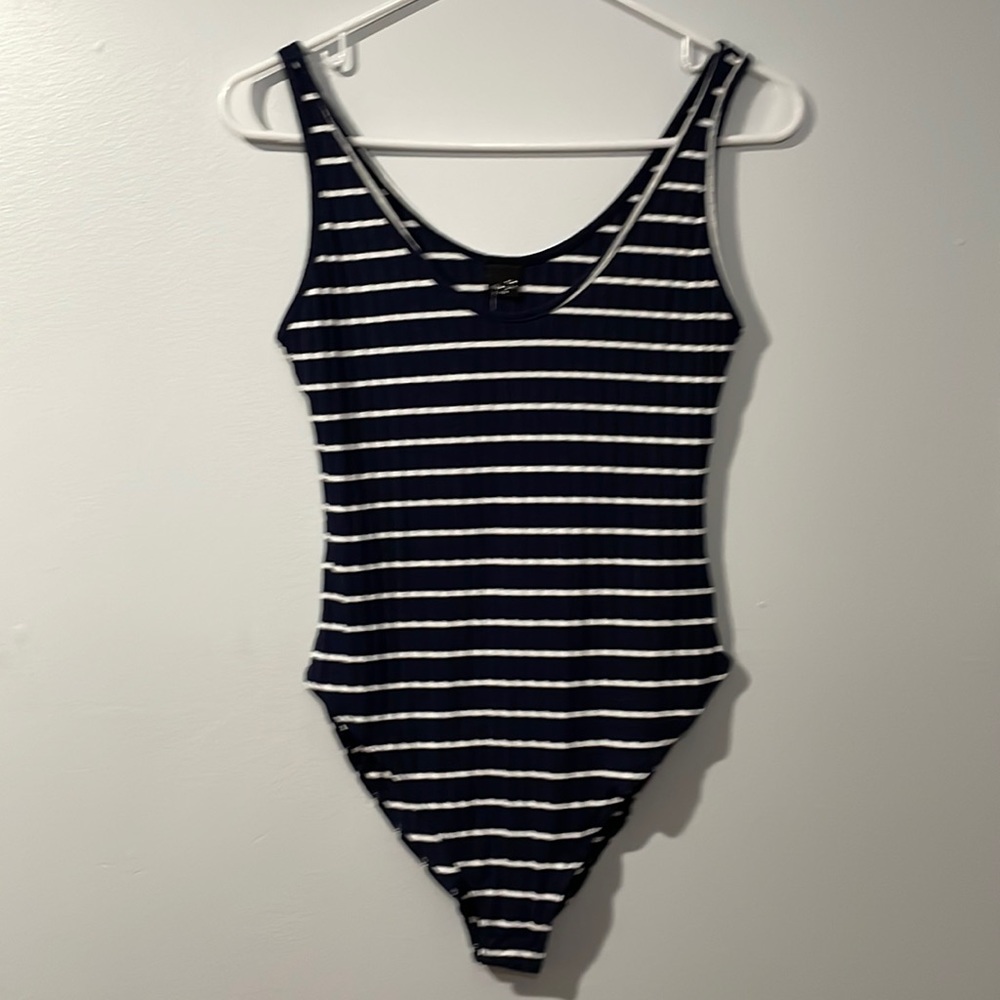New Windsor blue and white stripe bodysuit
